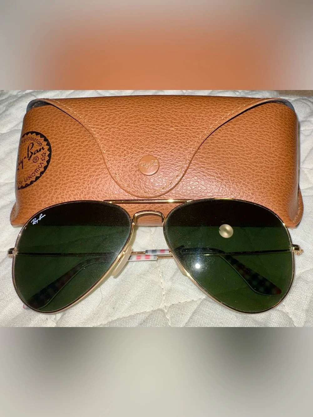 Gold Frame Green Lens Aviator Sunglasses - Ray-Ban